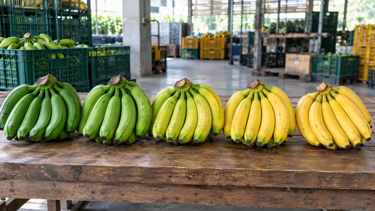 Contoh tingkat kematangan Pisang Ambon untuk jadwal saji