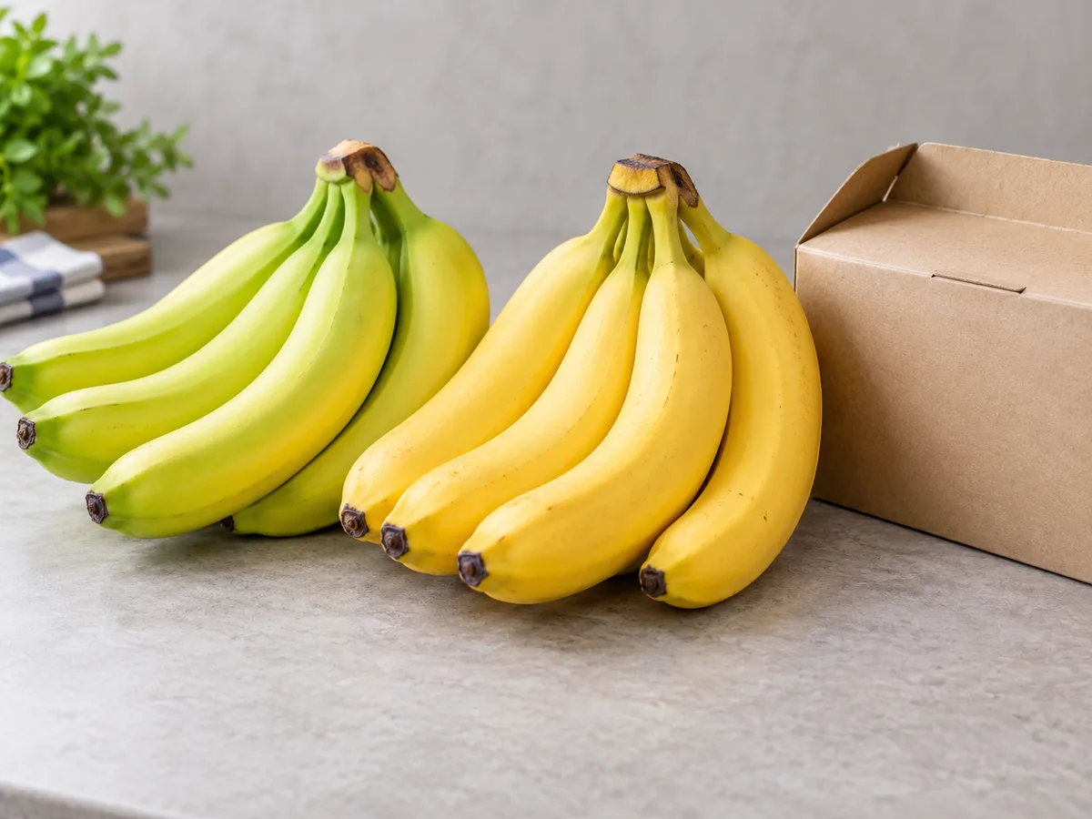pisang Cavendish, tingkat matang hijau kuning, bekal buah