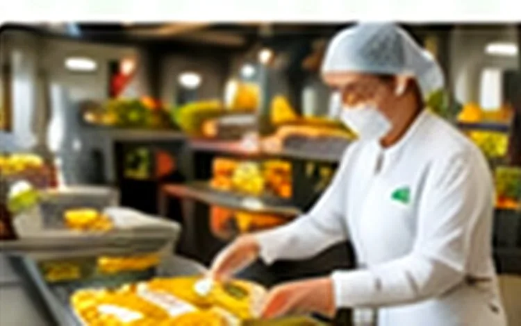 Ilustrasi dapur katering menyiapkan buah